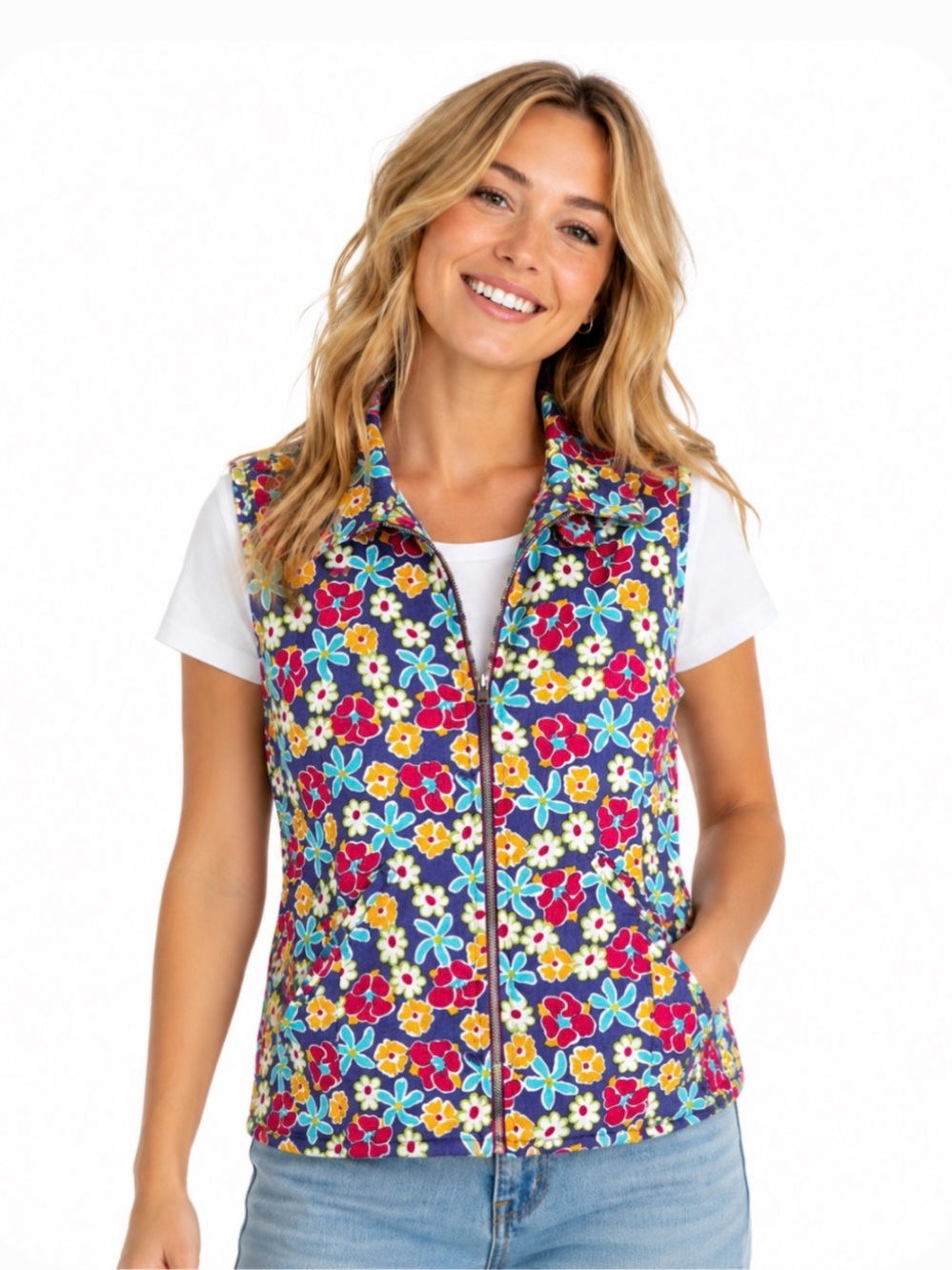 AND Italian Floral Vest Size XS